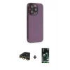 MARSİLYAN™- iPhone 13 Pro Max Kılıf Siluet Minimal Özel Seri - Şeffaf 360 Full Body Arka Koruyucu + Gold Raze Metal Kamera Lens
