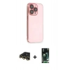MARSİLYAN™- iPhone 13 Pro Max Kılıf Siluet Minimal Özel Seri - Şeffaf 360 Full Body Arka Koruyucu + Gold Raze Metal Kamera Lens