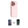 MARSİLYAN™- iPhone 13 Pro Max Kılıf Siluet Minimal Özel Seri - Şeffaf 360 Full Body Arka Koruyucu + Neon Fosforlu Kamera Lens - MI