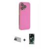 MARSİLYAN™- iPhone 13 Pro Max Kılıf Siluet Minimal Özel Seri - Şeffaf 360 Full Body Arka Koruyucu + Rainbow Kamera Lens Koruma Cam - MI