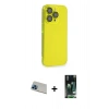 MARSİLYAN™- iPhone 13 Pro Max Kılıf Siluet Minimal Özel Seri - Şeffaf 360 Full Body Arka Koruyucu + Rainbow Kamera Lens Koruma Cam - MI