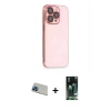MARSİLYAN™- iPhone 13 Pro Max Kılıf Siluet Minimal Özel Seri - Şeffaf 360 Full Body Arka Koruyucu + Rainbow Kamera Lens Koruma Cam - MI