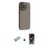 MARSİLYAN™- iPhone 13 Pro Max Kılıf Siluet Minimal Özel Seri - Şeffaf 360 Full Body Arka Koruyucu + Mavi Shine Kamera Lens Koruma Cam