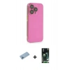 MARSİLYAN™- iPhone 13 Pro Max Kılıf Siluet Minimal Özel Seri - Şeffaf 360 Full Body Arka Koruyucu + Mavi Shine Kamera Lens Koruma Cam