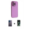MARSİLYAN™- iPhone 13 Pro Max Kılıf Siluet Minimal Özel Seri - Şeffaf 360 Full Body Arka Koruyucu + Neon Fosforlu Kamera Lens - MI