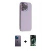MARSİLYAN™- iPhone 13 Pro Max Kılıf Siluet Minimal Özel Seri - Şeffaf 360 Full Body Arka Koruyucu + Neon Fosforlu Kamera Lens - MI