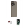 MARSİLYAN™- iPhone 13 Pro Max Kılıf Siluet Minimal Özel Seri - Şeffaf 360 Full Body Arka Koruyucu + Pers Alüminyum Kamera Lens - KI