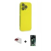 MARSİLYAN™- iPhone 13 Pro Max Kılıf Siluet Minimal Özel Seri - Şeffaf 360 Full Body Arka Koruyucu + Pers Alüminyum Kamera Lens - KI