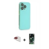 MARSİLYAN™- iPhone 13 Pro Max Kılıf Siluet Minimal Özel Seri - Şeffaf 360 Full Body Arka Koruyucu + Pers Alüminyum Kamera Lens - KI
