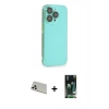MARSİLYAN™- iPhone 13 Pro Max Kılıf Siluet Minimal Özel Seri - Şeffaf 360 Full Body Arka Koruyucu + Rainbow Kamera Lens Koruma Cam - BZ