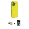 MARSİLYAN™- iPhone 13 Pro Max Kılıf Siluet Minimal Özel Seri - Şeffaf 360 Full Body Arka Koruyucu + Rainbow Kamera Lens Koruma Cam - REGD