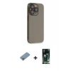 MARSİLYAN™- iPhone 13 Pro Max Kılıf Siluet Minimal Özel Seri - Şeffaf 360 Full Body Arka Koruyucu + Shine Kamera Lens Koruma Cam - GI