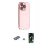 MARSİLYAN™- iPhone 13 Pro Max Kılıf Siluet Minimal Özel Seri - Şeffaf 360 Full Body Arka Koruyucu + Renkli Kamera Lens Koruma Cam - YL
