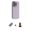 MARSİLYAN™- iPhone 13 Pro Max Kılıf Siluet Minimal Özel Seri - Şeffaf Maxco Cam Ekran Koruyucu + Açık Yeşil Metal Kamera Lens Koruma Cam