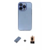 MARSİLYAN™- iPhone 13 Pro Max Kılıf Siluet Minimal Özel Seri - Şeffaf Maxco Cam Ekran Koruyucu + Açık Yeşil Metal Kamera Lens Koruma Cam