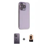 MARSİLYAN™- iPhone 13 Pro Max Kılıf Siluet Minimal Özel Seri - Şeffaf Maxco Cam Ekran Koruyucu + Neon Fosforlu Kamera Lens - BZ