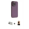 MARSİLYAN™- iPhone 13 Pro Max Kılıf Siluet Minimal Özel Seri - Şeffaf Maxco Cam Ekran Koruyucu + Rainbow Kamera Lens Koruma Cam - BZ