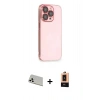 MARSİLYAN™- iPhone 13 Pro Max Kılıf Siluet Minimal Özel Seri - Şeffaf Maxco Cam Ekran Koruyucu + Rainbow Kamera Lens Koruma Cam - BZ