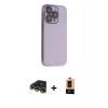 MARSİLYAN™- iPhone 13 Pro Max Kılıf Siluet Minimal Özel Seri - Şeffaf Maxco Cam Ekran Koruyucu + Gold Raze Metal Kamera Lens