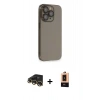 MARSİLYAN™- iPhone 13 Pro Max Kılıf Siluet Minimal Özel Seri - Şeffaf Maxco Cam Ekran Koruyucu + Gold Raze Metal Kamera Lens