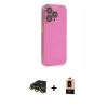 MARSİLYAN™- iPhone 13 Pro Max Kılıf Siluet Minimal Özel Seri - Şeffaf Maxco Cam Ekran Koruyucu + Gold Raze Metal Kamera Lens