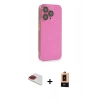 MARSİLYAN™- iPhone 13 Pro Max Kılıf Siluet Minimal Özel Seri - Şeffaf Maxco Cam Ekran Koruyucu + Pers Alüminyum Kamera Lens - KI