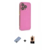 MARSİLYAN™- iPhone 13 Pro Max Kılıf Siluet Minimal Özel Seri - Şeffaf Maxco Cam Ekran Koruyucu + Metal Kamera Lens Koruma Cam - KUYL