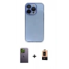 MARSİLYAN™- iPhone 13 Pro Max Kılıf Siluet Minimal Özel Seri - Şeffaf Maxco Cam Ekran Koruyucu + Neon Fosforlu Kamera Lens - YL