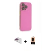 MARSİLYAN™- iPhone 13 Pro Max Kılıf Siluet Minimal Özel Seri - Şeffaf Maxco Cam Ekran Koruyucu + Pers Alüminyum Kamera Lens - GI