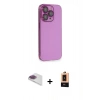 MARSİLYAN™- iPhone 13 Pro Max Kılıf Siluet Minimal Özel Seri - Şeffaf Maxco Cam Ekran Koruyucu + Pers Alüminyum Kamera Lens - GI