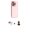 MARSİLYAN™- iPhone 13 Pro Max Kılıf Siluet Minimal Özel Seri - Şeffaf Maxco Cam Ekran Koruyucu + Pers Alüminyum Kamera Lens - GD