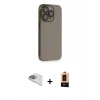 MARSİLYAN™- iPhone 13 Pro Max Kılıf Siluet Minimal Özel Seri - Şeffaf Maxco Cam Ekran Koruyucu + Pers Alüminyum Kamera Lens - SABE