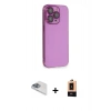 MARSİLYAN™- iPhone 13 Pro Max Kılıf Siluet Minimal Özel Seri - Şeffaf Maxco Cam Ekran Koruyucu + Pers Alüminyum Kamera Lens - SABE
