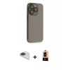 MARSİLYAN™- iPhone 13 Pro Max Kılıf Siluet Minimal Özel Seri - Şeffaf Maxco Cam Ekran Koruyucu + Pers Alüminyum Kamera Lens - LT