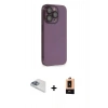 MARSİLYAN™- iPhone 13 Pro Max Kılıf Siluet Minimal Özel Seri - Şeffaf Maxco Cam Ekran Koruyucu + Pers Alüminyum Kamera Lens - SABE