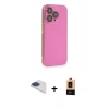 MARSİLYAN™- iPhone 13 Pro Max Kılıf Siluet Minimal Özel Seri - Şeffaf Maxco Cam Ekran Koruyucu + Pers Alüminyum Kamera Lens - LT