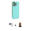MARSİLYAN™- iPhone 13 Pro Max Kılıf Siluet Minimal Özel Seri - Şeffaf Maxco Cam Ekran Koruyucu + Pers Alüminyum Kamera Lens - LT
