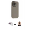 MARSİLYAN™- iPhone 13 Pro Max Kılıf Siluet Minimal Özel Seri - Şeffaf Maxco Cam Ekran Koruyucu + Pers Alüminyum Kamera Lens - GI