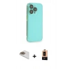 MARSİLYAN™- iPhone 13 Pro Max Kılıf Siluet Minimal Özel Seri - Şeffaf Maxco Cam Ekran Koruyucu + Pers Alüminyum Kamera Lens - GD