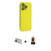MARSİLYAN™- iPhone 13 Pro Max Kılıf Siluet Minimal Özel Seri - Şeffaf Maxco Cam Ekran Koruyucu + Rainbow Kamera Lens Koruma Cam - REGD