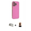 MARSİLYAN™- iPhone 13 Pro Max Kılıf Siluet Minimal Özel Seri - Şeffaf Maxco Cam Ekran Koruyucu + Rainbow Kamera Lens Koruma Cam - REGD