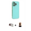 MARSİLYAN™- iPhone 13 Pro Max Kılıf Siluet Minimal Özel Seri - Şeffaf Maxco Cam Ekran Koruyucu + Rainbow Kamera Lens Koruma Cam - KI
