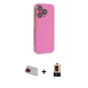 MARSİLYAN™- iPhone 13 Pro Max Kılıf Siluet Minimal Özel Seri - Şeffaf Maxco Cam Ekran Koruyucu + Rainbow Kamera Lens Koruma Cam - KI