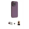 MARSİLYAN™- iPhone 13 Pro Max Kılıf Siluet Minimal Özel Seri - Şeffaf Maxco Cam Ekran Koruyucu + Rainbow Kamera Lens Koruma Cam - KI