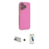MARSİLYAN™- iPhone 13 Pro Max Kılıf Siluet Minimal Özel Seri - Şeffaf Pasifik Cam Ekran Koruyucu + Rainbow Kamera Lens Koruma Cam - BZ