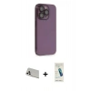 MARSİLYAN™- iPhone 13 Pro Max Kılıf Siluet Minimal Özel Seri - Şeffaf Pasifik Cam Ekran Koruyucu + Rainbow Kamera Lens Koruma Cam - BZ