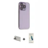 MARSİLYAN™- iPhone 13 Pro Max Kılıf Siluet Minimal Özel Seri - Şeffaf Pasifik Cam Ekran Koruyucu + Rainbow Kamera Lens Koruma Cam - BZ