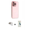 MARSİLYAN™- iPhone 13 Pro Max Kılıf Siluet Minimal Özel Seri - Şeffaf Pasifik Cam Ekran Koruyucu + Pers Alüminyum Kamera Lens - GD