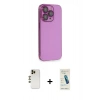 MARSİLYAN™- iPhone 13 Pro Max Kılıf Siluet Minimal Özel Seri - Şeffaf Pasifik Cam Ekran Koruyucu + Shine Kamera Lens - GD