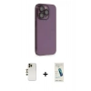 MARSİLYAN™- iPhone 13 Pro Max Kılıf Siluet Minimal Özel Seri - Şeffaf Pasifik Cam Ekran Koruyucu + Shine Kamera Lens - GD